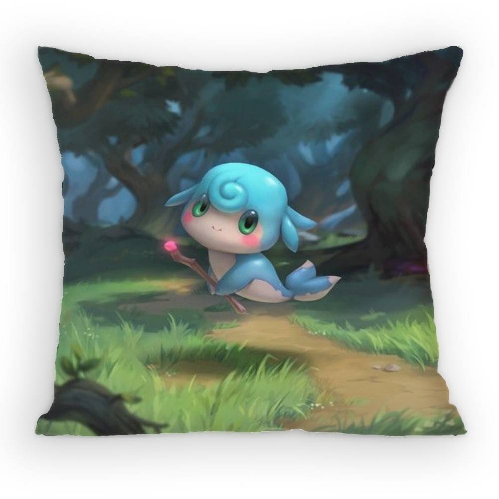 TFT Little Legends Pillow Case Sofa Living Room for Bedroom Car Headboard Backrest Cushion Square Cushion Nap Time
