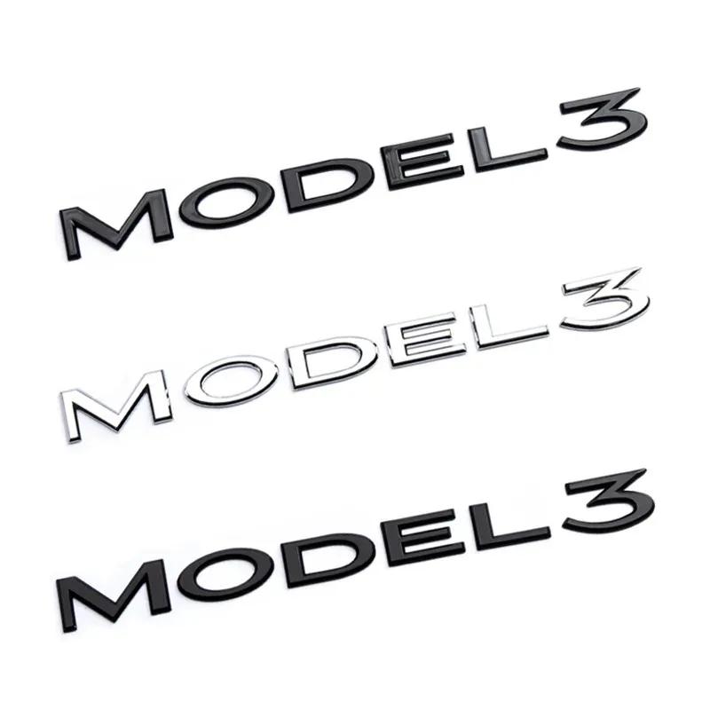 Original 3D ABS Letters Logo For Tesla MODEL 3 Y Car Rear Tailgate Trunk Emblem Badge Decal Stickers Auto Styling Accessories