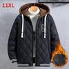 Men's Winter Loose Warm Plus Size 11XL Jackets Padded Parka Thickened Cotton Jackets Men Hooded Coat