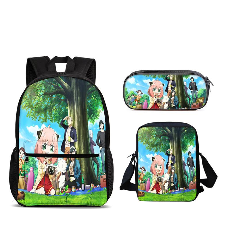 SPY×FAMILY Backpack Pen Bag Shoulder Bag 3pcs Set Versatile Cartoon Large Capacity Boy and Girl School Birthday Best Gift