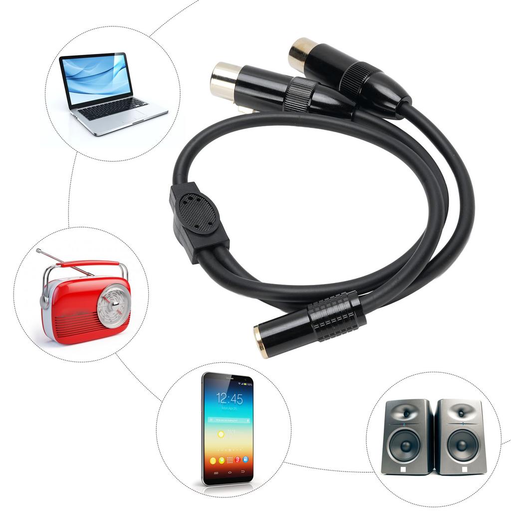 3,5 mm Buchse auf Dual XLR Buchse Kabel 0,5 m Länge 3,5 mm 1/8 Zoll AUX auf XLR Unsymmetrischer Y-Splitter Ka
