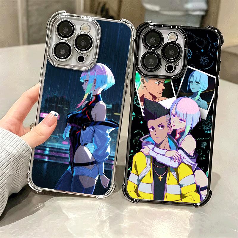 E-Edgerunners Anime Lucy Soft Phone Case For iPhone 15 16 17 Air 14 Pro Max 16E Plus 13 12 Mini Plating Anti-Fall Fundas