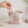 Mini Pink Bow Canvas Makeup Bag With Large Capacity Travel Skincare Daily Use INS Style Organizer Pouch