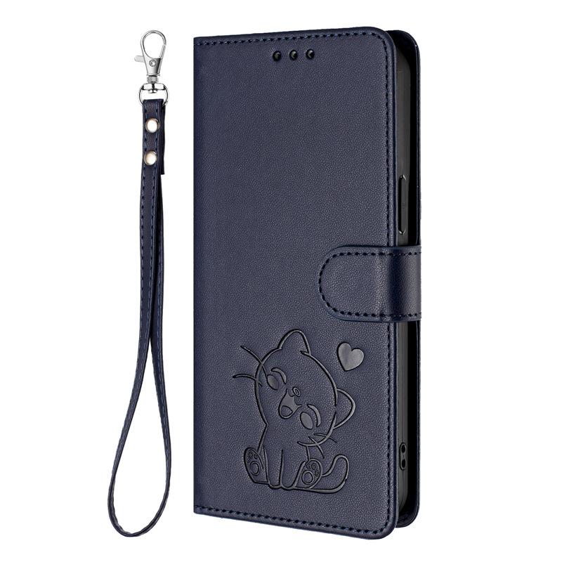 Applicable iPhone17promax iPhone leather case17AiR Heart-shaped cat flip cover card holder15Pro Protective Sleeve