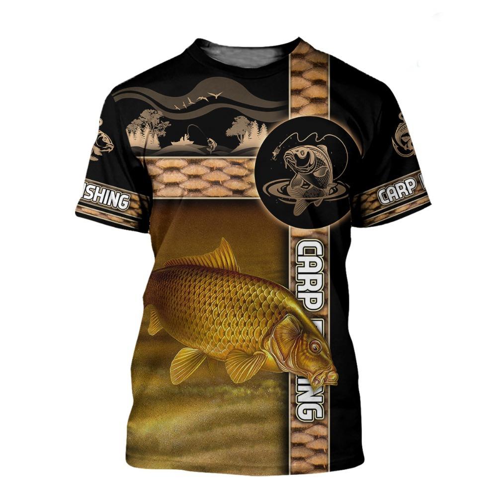 Children's Printed T-shirt Fishing Man Top New Leisure 3D Fashion Outdoor Fishing Male and Female Infant Children Short Sleeve