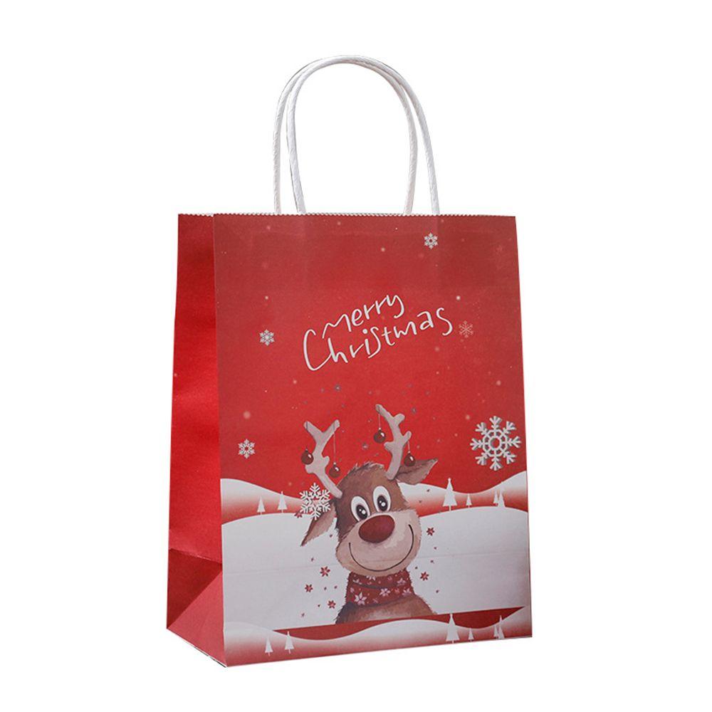 Decor Cake Package Candy Wrapping Bag Christmas Gift Bags Elk Santa Claus Kraft Paper Gift Box