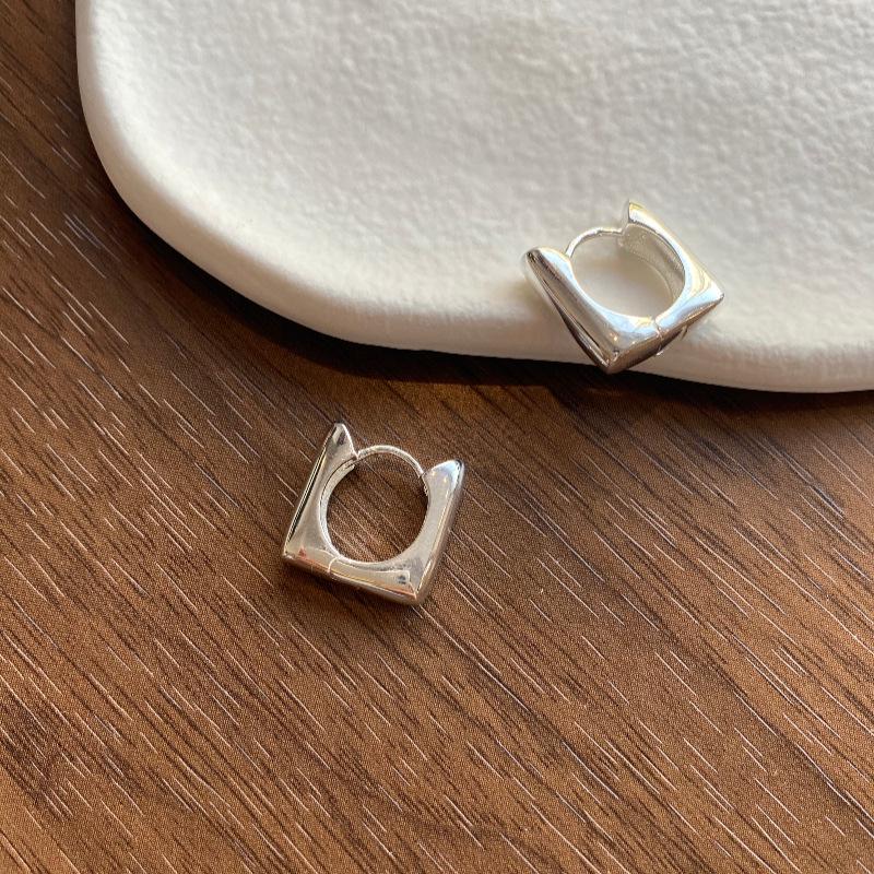 Su Chuang S925 Sterling Silver Square Ear Cuff: Women s Elegant Light Luxury Minimalist Earrings 925 Sterling Silver