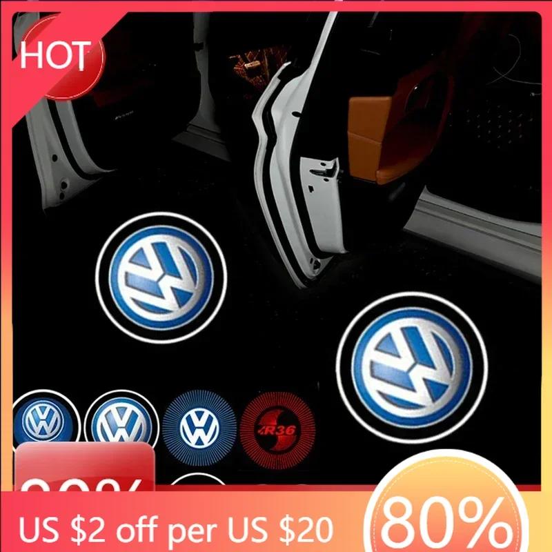 For VW New 2PCS Car Welcome Light Door Logo Lamp For Volkswagen Golf MK4 MK6 MK7 Jetta Touareg Beetle Passat Polo Tiguan CC Ac