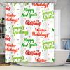 Tu Christmas Shower Curtain Festive Holiday Bathroom Decor Waterproof Farmhouse Modern Pattern Winter Holiday Season Home Decor