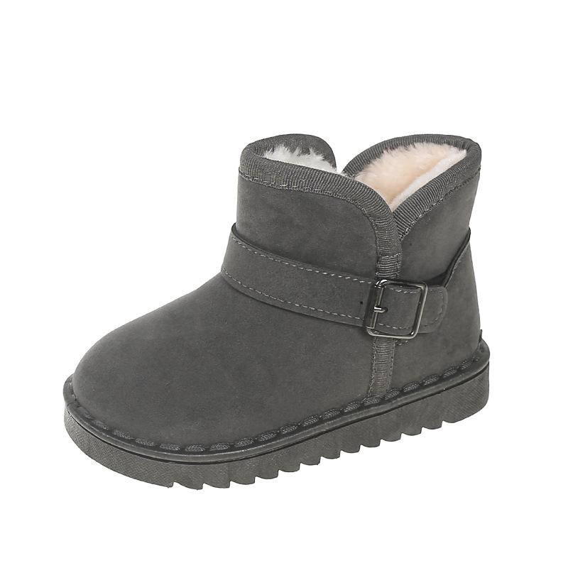 

2024 Kids Fleece-Lined Snow Boots - Boys & Girls Slip-On, Water-Resistant, Warm, Soft Sole, for Middle & Big Kids 28 сірий колір