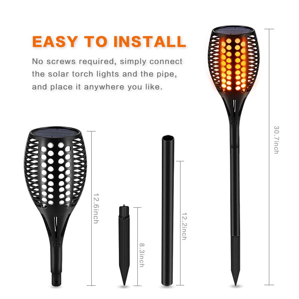 96 LED Solar Flame Simulation Waterproof Outdoor Garden Lamp