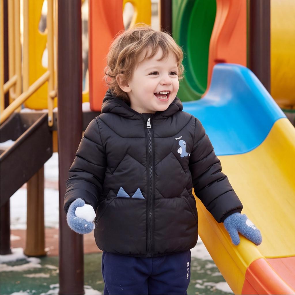 Kids Hooded Down Jacket Long Sleeve Coat for Toddler Boys and Girls