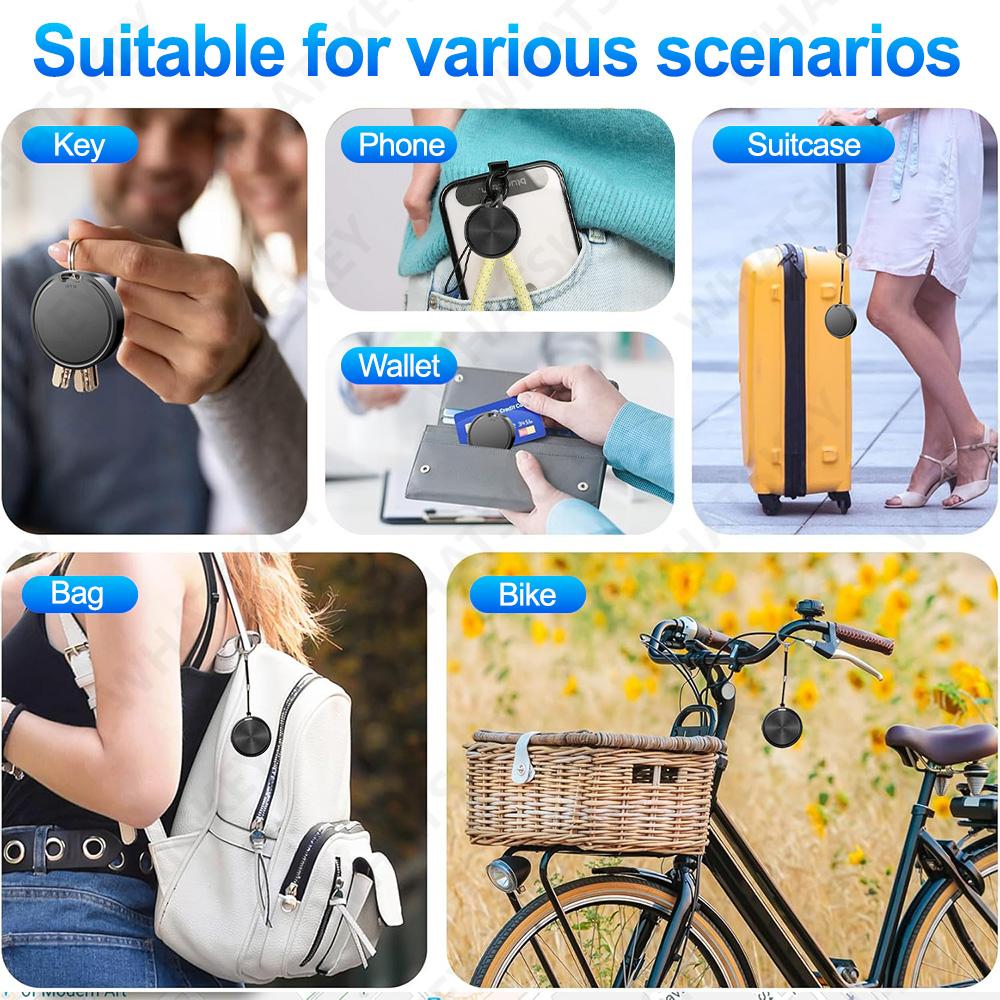 Smart Tag for Android Bluetooth GPS Tracker Find My App Bluetooth Tracker Wallet Anti Lost Item Locator Suitable Suitcase 4-Pac