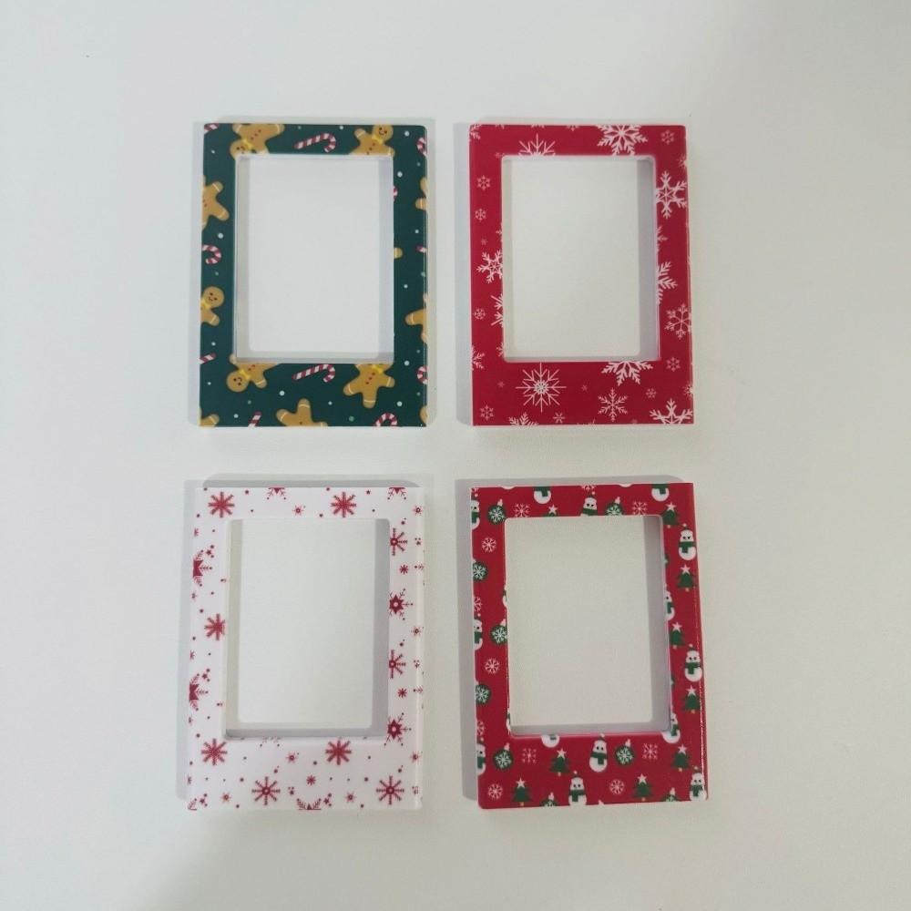 4Pcs Plastic Mini Magnetic Picture Frame Snowflake Refrigerator Picture Holder  for Polaroid Photo