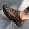 38-48 Men's Retro Leisure Shoes Large Size  Leather Rubber Bottom Handmade Car Men's Leather Shoes