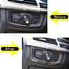 Real Carbon Fiber Car Headlight Control Button Cover Trim For BMW X5 2014-2018