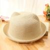 Fashion Lovely Girls Boys Straw Hats Headdress Summer Kids Baby Bucket Sun Hat Cute Ear Solid Floppy Beach Cap For Children