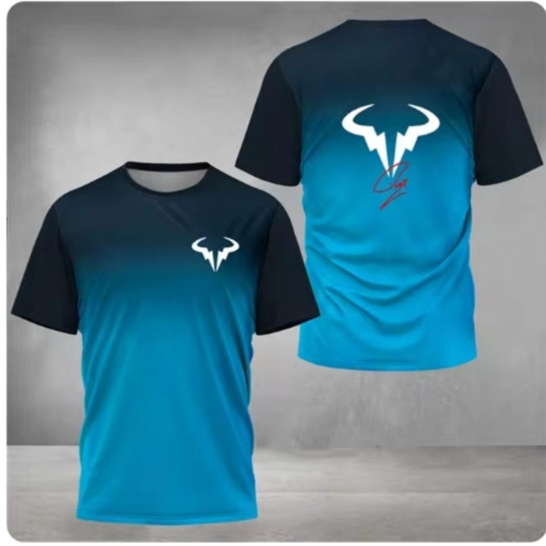 Summer Men s Badminton Training Letter Print Comfortable and Breathable Round Neck T-shirt Outdoor Casual Sports Top S