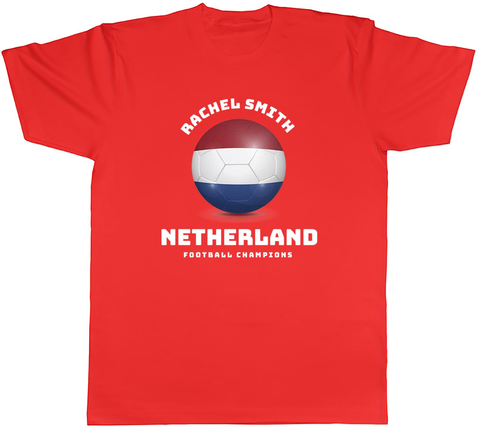 Personalised Netherlands Football Supporters Fan Unisexs TShirt Tee Gift Top S