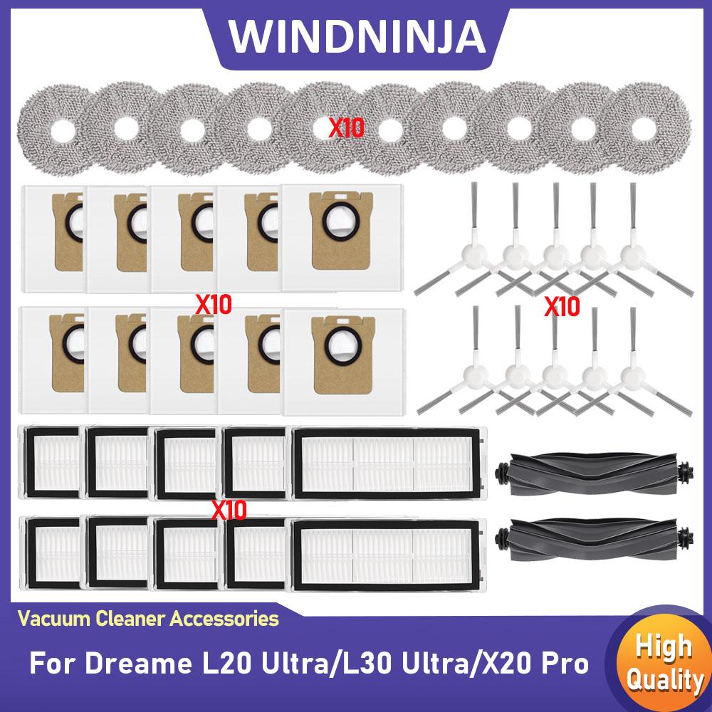Compatible Mop Pads Dust Bags Filters Side Brushes for Dreame L11 Ultra L11 Ultra X11 Pro Robot Vacuum Cleaner Accessories Kit