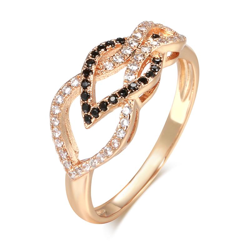

New Rose Gold Ring For Women Micro-Wax Inlay Natural Black Zircon Ring Vintage Bride Wedding Fine Jewelry 10