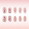 24Pcs Square Press On Nail Glues On Nail French Fake Nail Designs False Nail Artificial Nail Gifts for Women and Girls