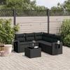 VidaXL Garden Lounge Set with Cushions 6 Pcs, Patio Sofas, Patio Furniture Set, Outdoor Furniture, Black 3252492