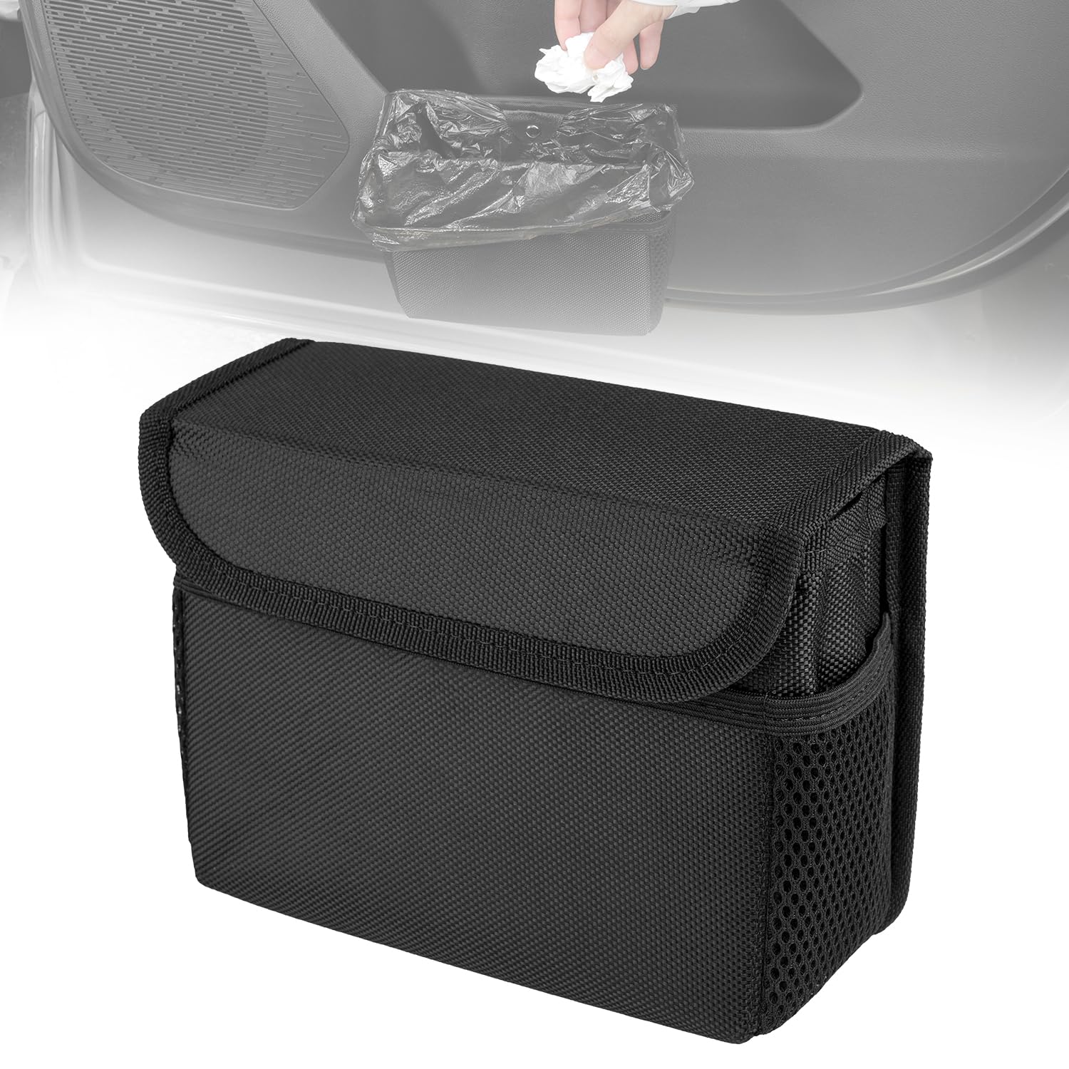 

Virauto Compatible Storage Car Trash Compact Storage Small Item 1680D Oxford Easy to Convenient Door Car Includes 30 Dedicated Garbage Fits Rear
