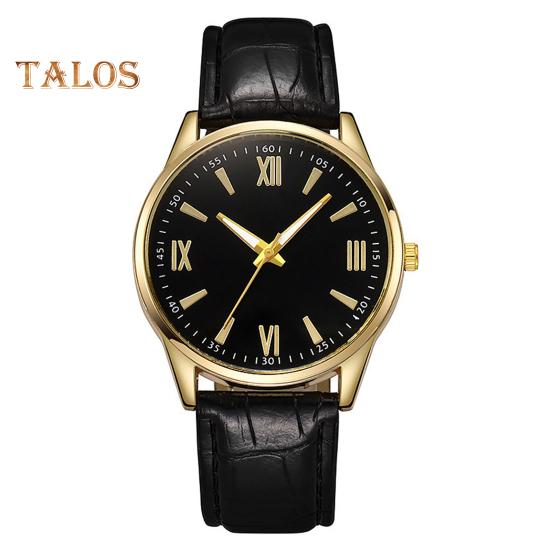 

Мужские деловые часы с круглым циферблатом и ремешком из искусственной кожи, кварцевый механизм, для подростков и взрослых, наручные часы для торжественного платья, модные ювелирные изделия, аксессуары чёрный