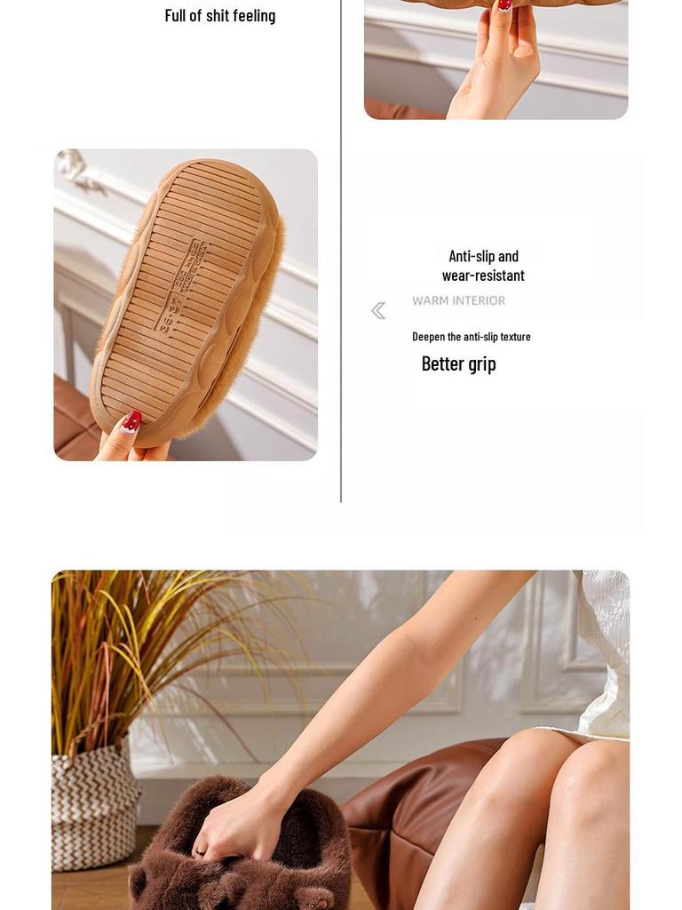 Capybara Cotton Non-Slip Maternity Slippers - 2025 Indoor Warm Closed-Toe Shoes for Couples