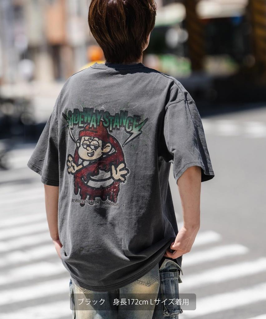 IMPROMES Casual SIDEWAYSTANCE Thunder No Way Pigment Short Sleeve T-Shirt, Men's, Red