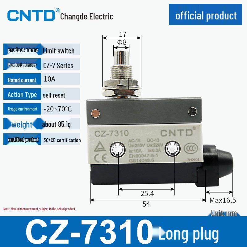 CNTD CZ Limit TZ Micro Switches: Models CZ-7310, 7311, 7121, 7120, 7141, 7144.