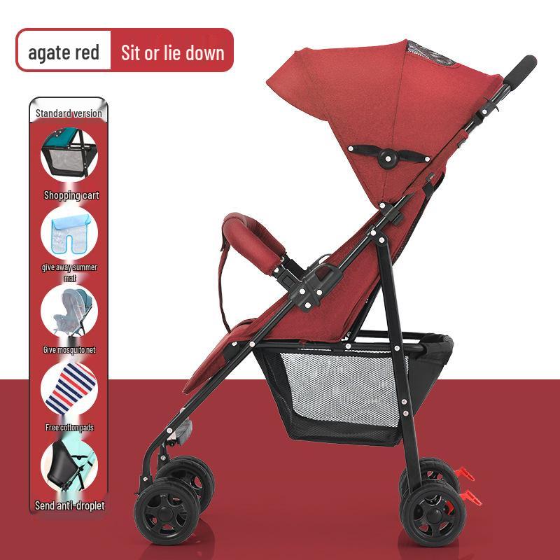 Lightweight Folding Umbrella Stroller with Reclining Seat for Babies and Toddlers