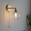 Nordic Japanese Brass & Glass Pumpkin Wall Lamp for Living Room, Bathroom, or Hallway
