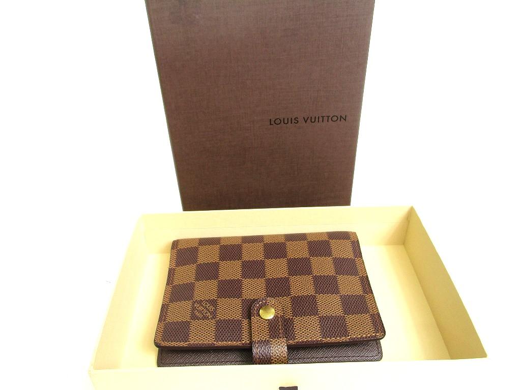 Authentischer LOUIS VUITTON Damier Leder Dokumentenhalter Kleiner Ring Terminplaner Hülle #a957 Überholt