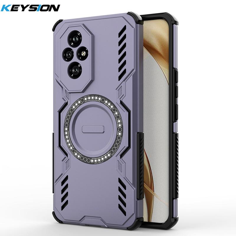KEYSION Hollow Heat Dissipation Case for HONOR 200 5G Magnetic Cooling Shockproof Phone Back Cover for Huawei Honor 200 Lite 5G