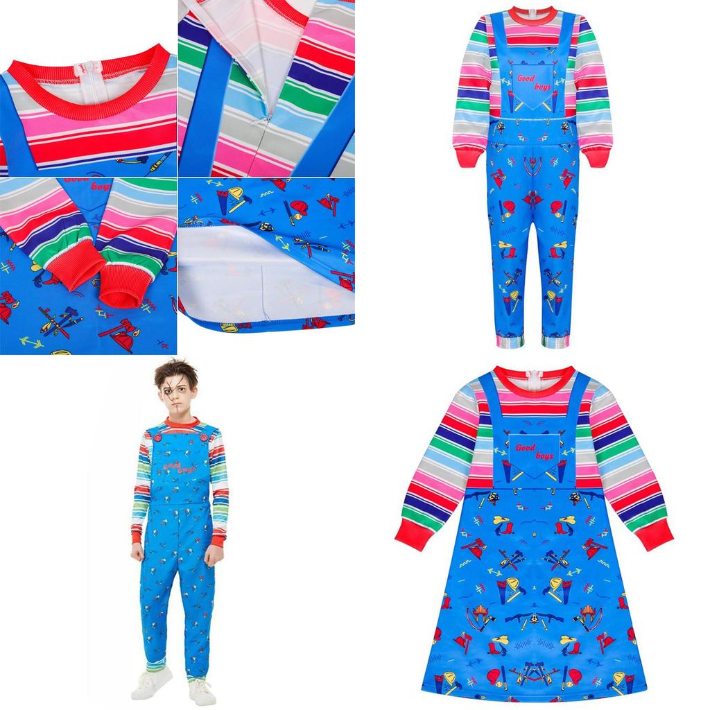 Charming Child's Play Licensed Chucky Costume For Kids Halloween Fancy Dress