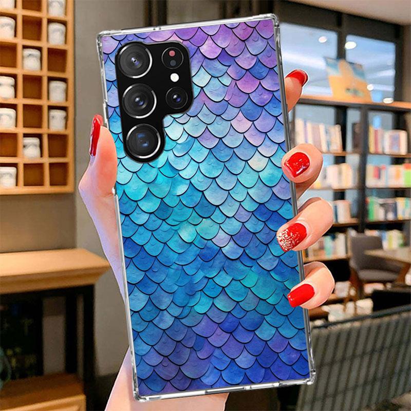 Fish Scale Pattern Mermaid Phone Case For Samsung Galaxy S26 S25 Edge S24 Ultra S23 S22 Plus S21 S20 FE Soft Fundas Shell Galaxy