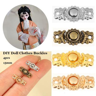 4 Colors Buttons Mini Ultra-small Metal Belt Buckle Doll Bags Clothes Shoes Buckles DIY Dress Decor