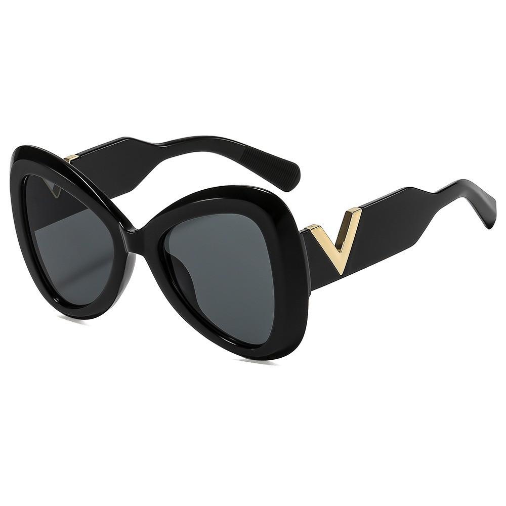 V Shape Butterfly Sunglasses With Uv400 Protection For Fashionable Outdoor Activities