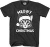Meowy Christmas Cat Santa Hat T-shirt