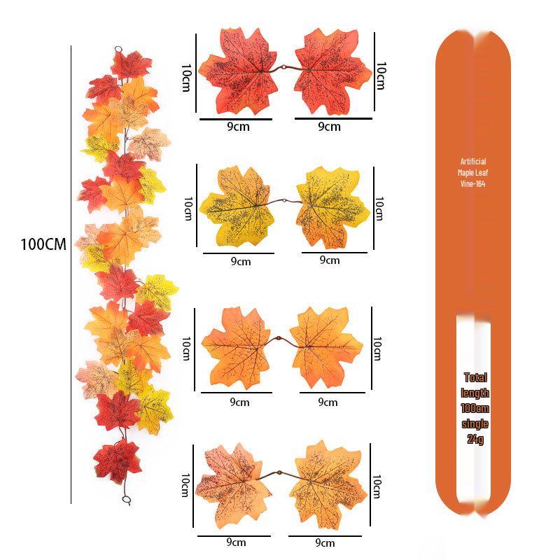 1m Autumn Maple Leaf Rattan Wall Hanging Decoration