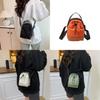 Simple Color Blocked Women Casual Drawstring Water Bottle Bag For Daily Use