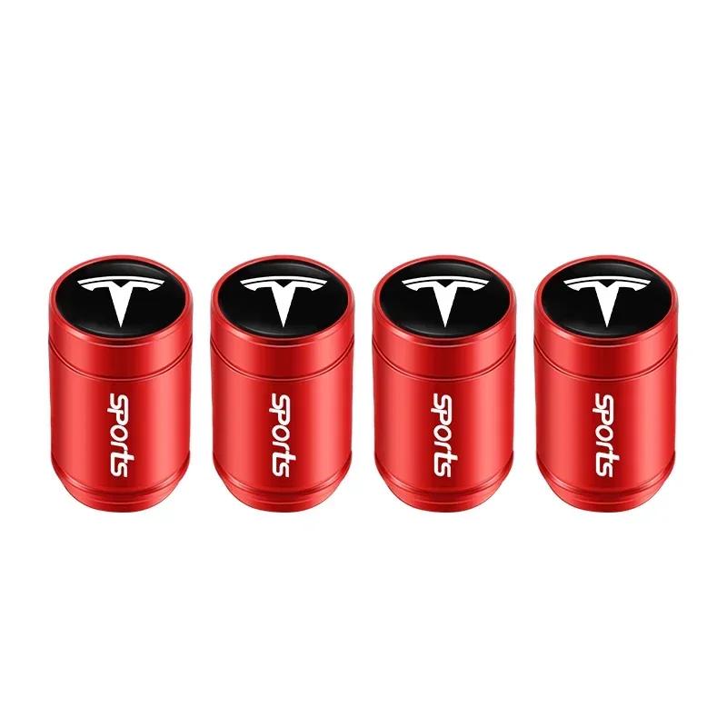 

Car Sticker Tesla 4Pcs Alloy Car Valve Cap Wheel Valves Dust Cover Tire Accessories For Tesla Model 3 Model S X Y Cybertruck Roa
