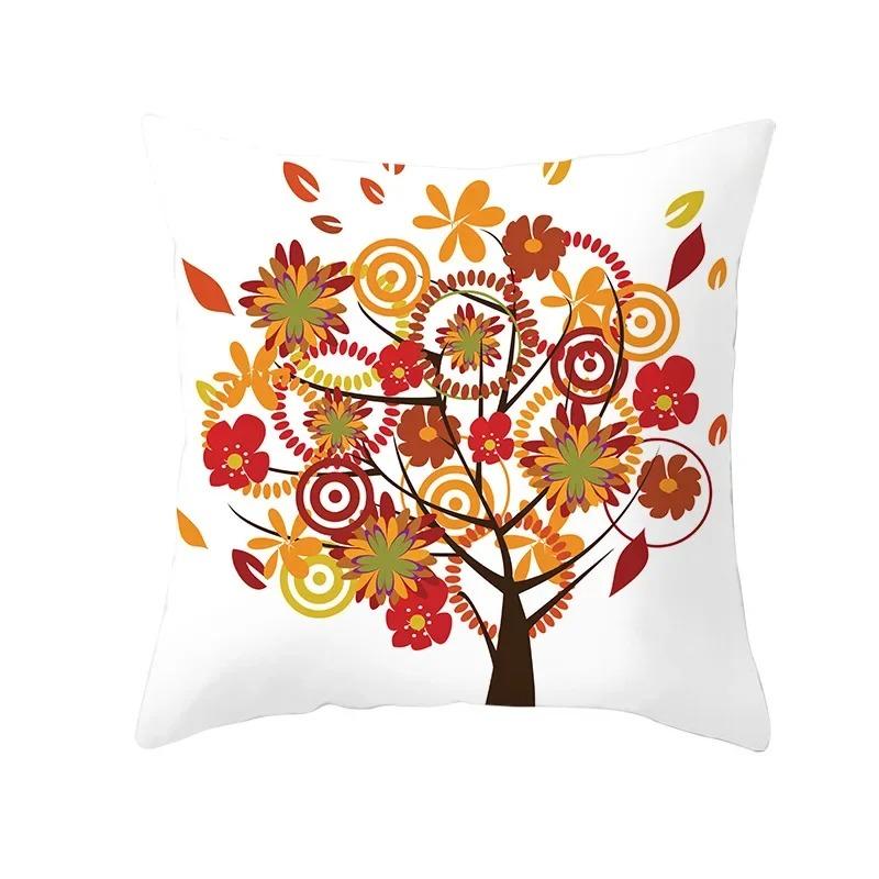 Colorful Tree Print Creative Fashion Cushion Cover Pillowcase Decorative Sofa Home Decor