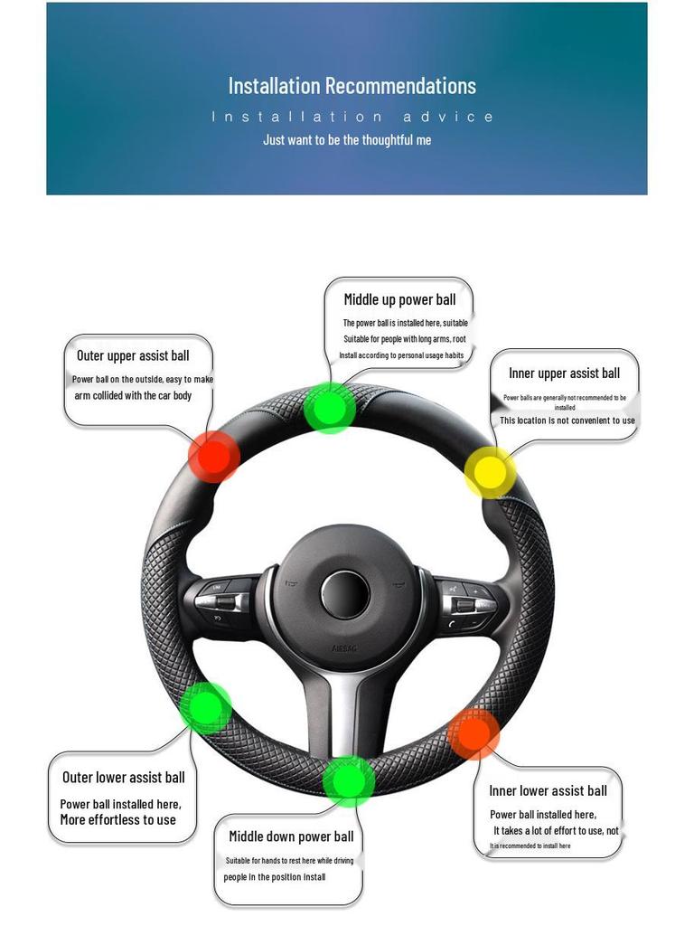 Effort-Saving Car Steering Wheel Power Ball for Cars and Trucks