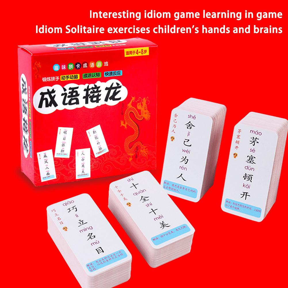 Idiom Solitaire Card Magic Chinese Character Group Word Children School Supplies Fun Puzzle Game Literacy Card