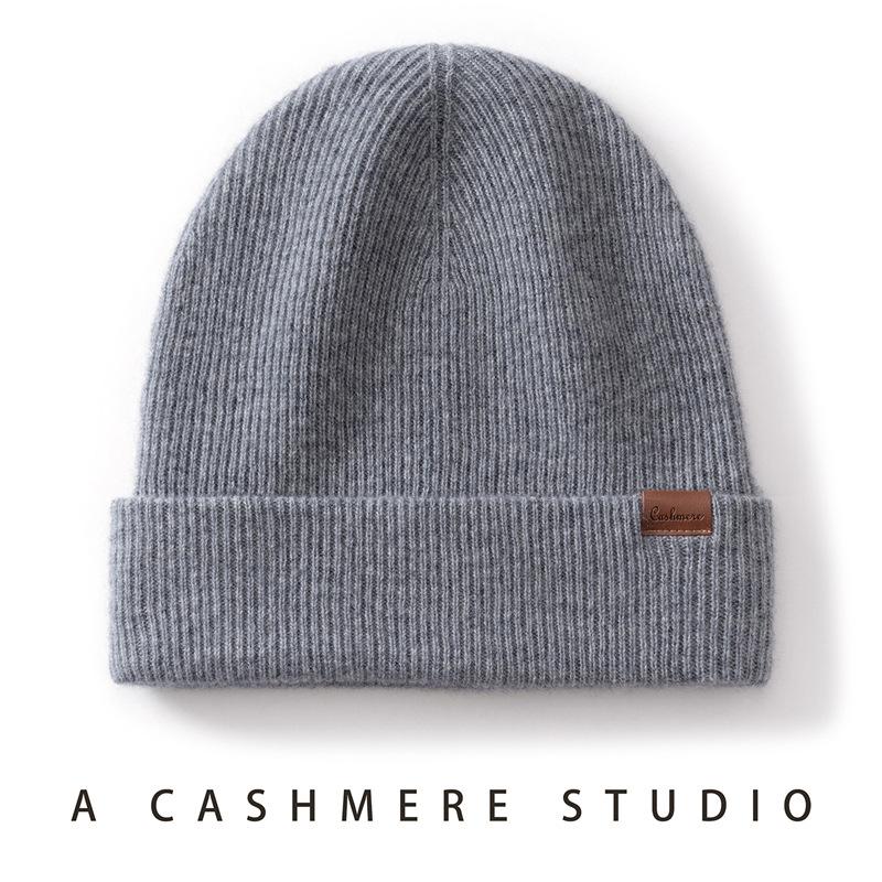 First-line ready-to-wear cashmere hat Double-layer thickened hat Men's and women's big head circumference head hat Cold hat for the elderly