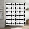 Modern Stylish Black and White Bathroom Shower Curtain with Geometric Pattern for Home Decor