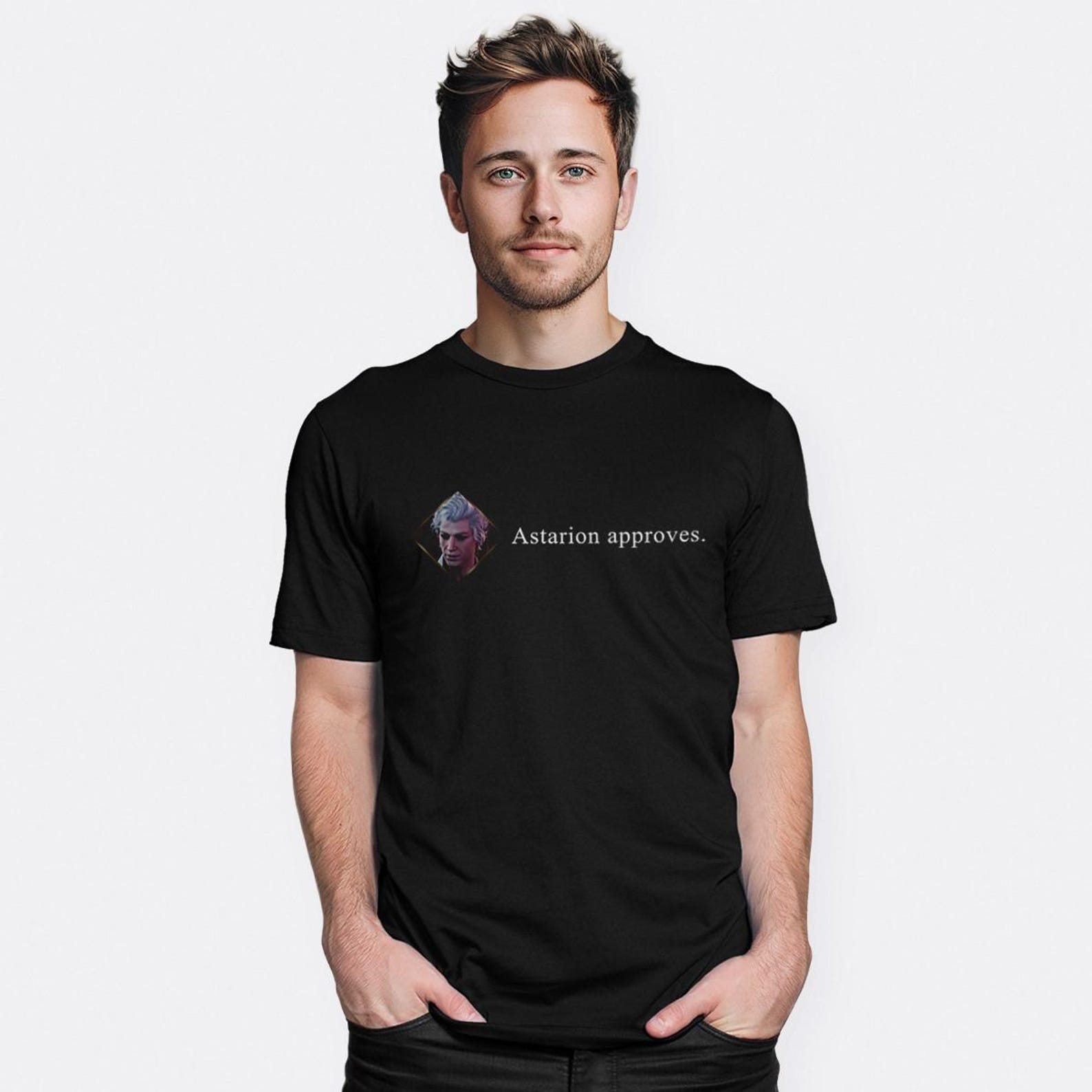 Baldur s Gate III Astarion Approves T-Shirt, Men s Women s Sizes (BLD-031631) XL